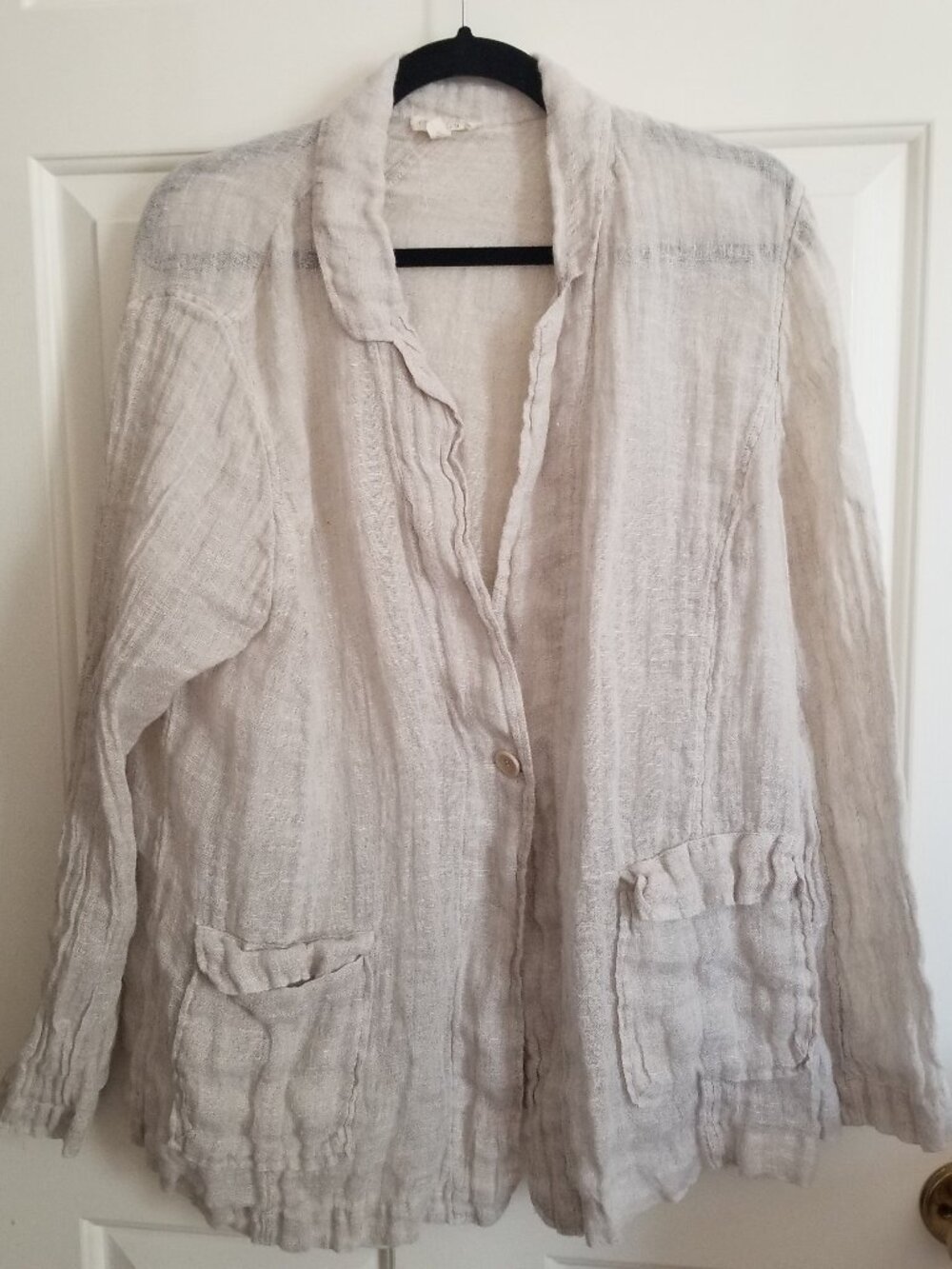 EILEEN FISHER SHEER LINEN JACKET 1X